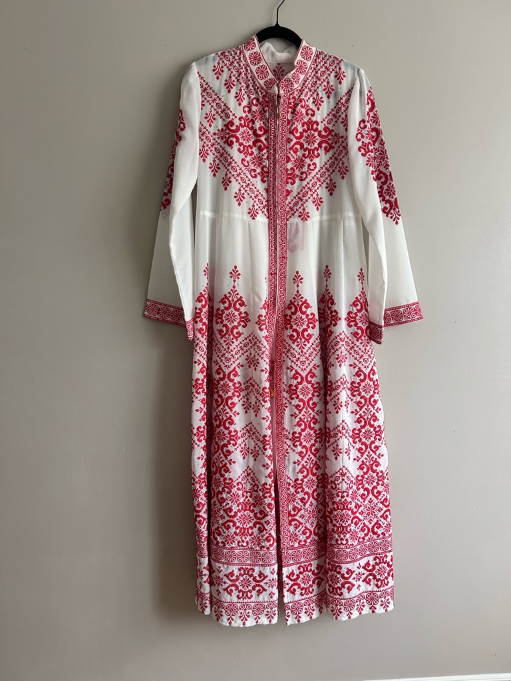 White and Red Palestinian Thobe